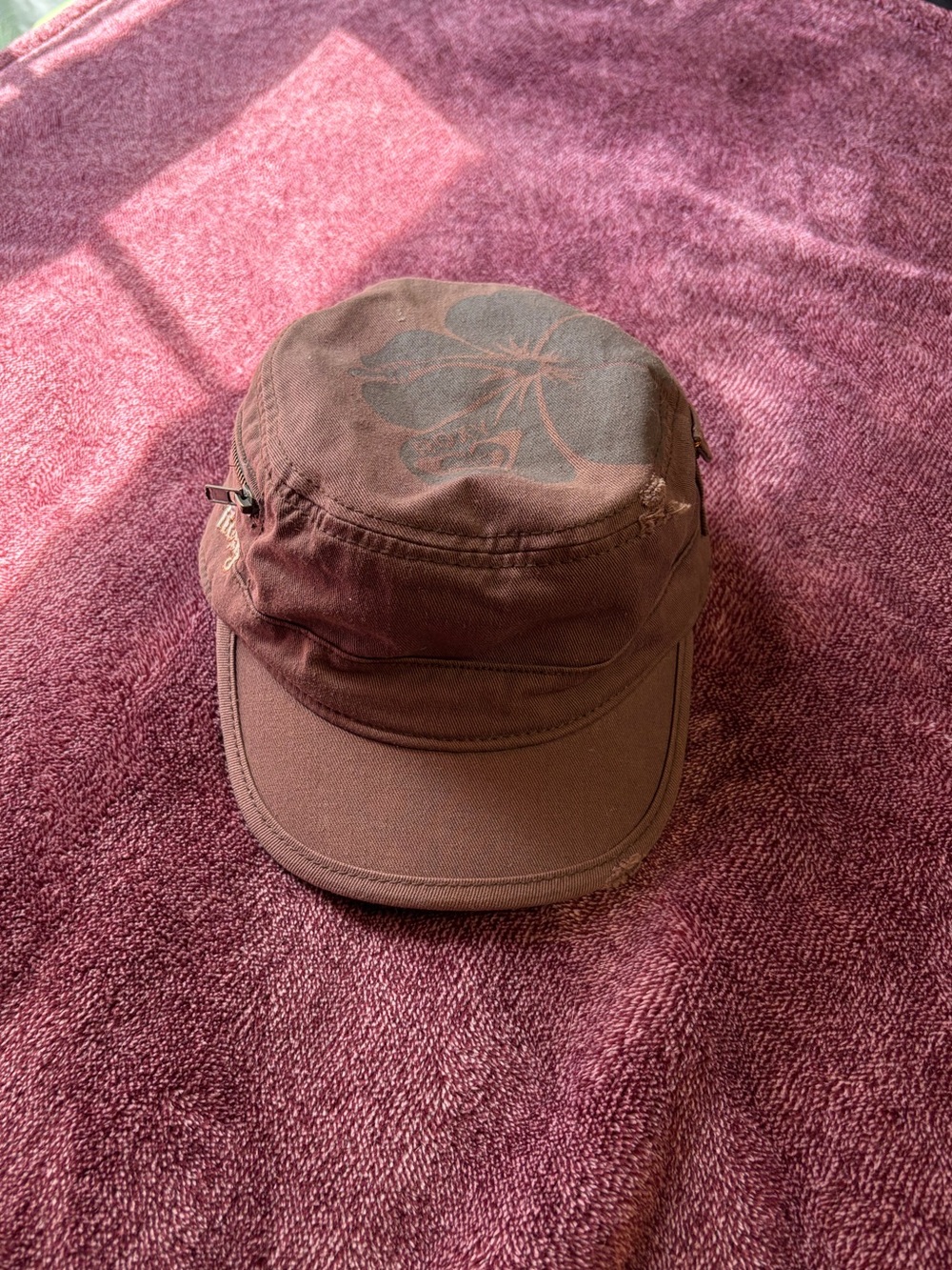 Kids Roxy Brown Floral Cadet Hat